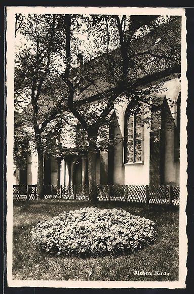 Cartoline postali: AK Riehen, Garten an der Kirche, 1944 – Usato da Berlin venduto da bartko-reher