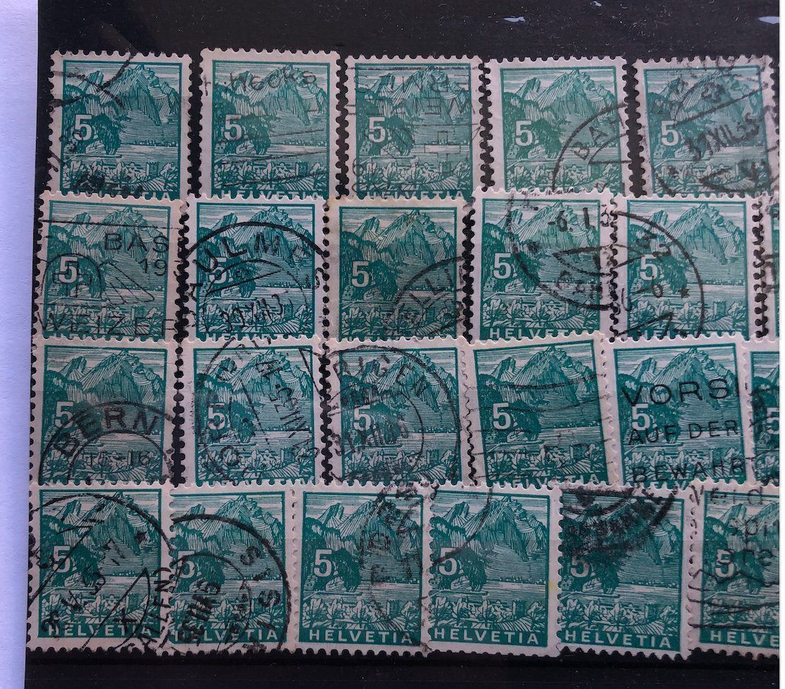 Alle Briefmarken: Nr.195 Landschftbilder Lot – Gebraucht aus Aarau von Billa007 1