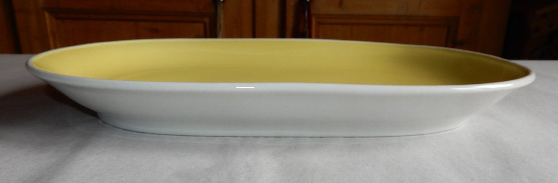 Rössler Piatti di portata: Rössler grosse Fleischplatte 36 cm, gelb, gut – Usato da Senèdes venduto da tintinette43 3