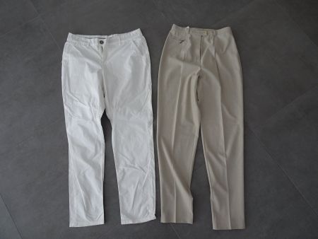 Hosenset, -2- Hosen beige und weiss - Grösse 38