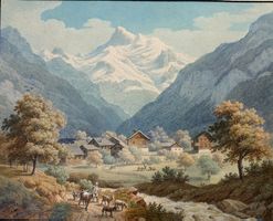 wunderschönes Aquarell von Anton Winterlin 1805-1894