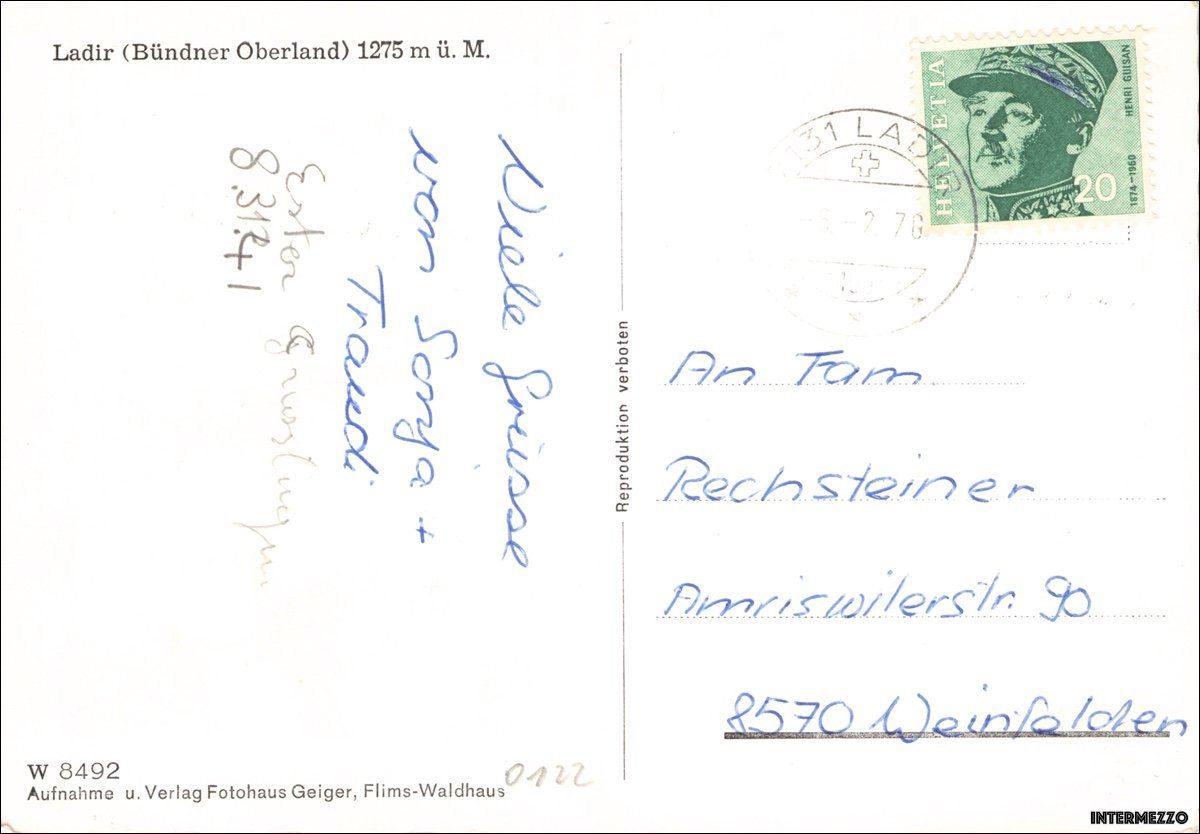 Ansichtskarten: Ladir GR // 1976 Dorf Winter – Gebraucht aus Basel von intermezzo12 1