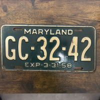🇺🇸 1958 Vintage U.S. Autoschild - Maryland GC-32-42