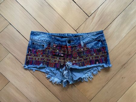 Ethno Jeansshorts blau - 36