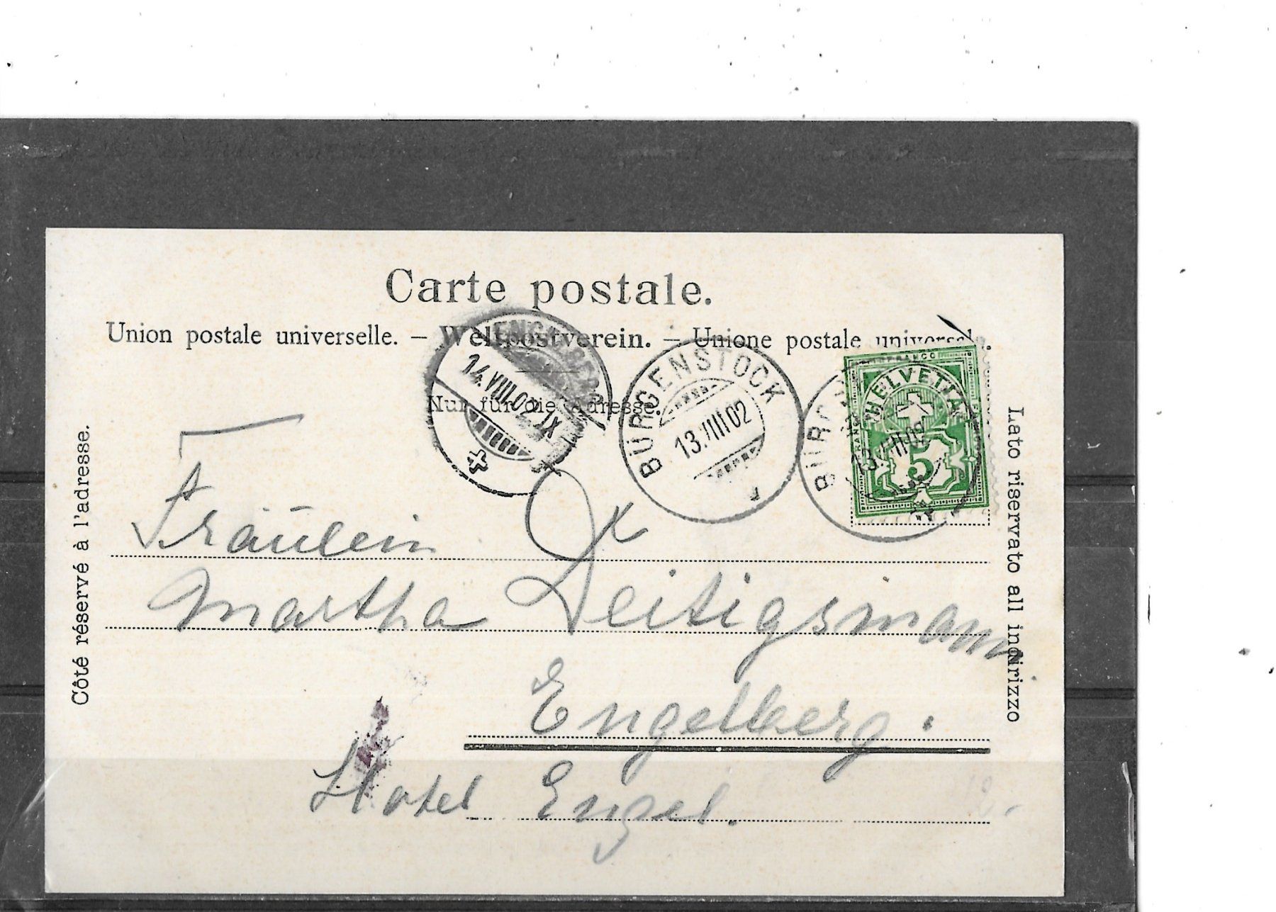 Ansichtskarten: LU Weggis 1902 – Gebraucht aus Schocherswil von Wilare 1