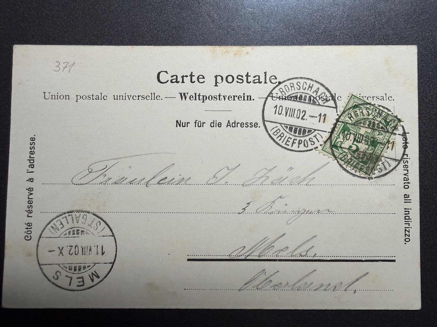 Ansichtskarten: 2  AK  Rorschach, gel.  1902 – Gebraucht aus untervaz von Wingert 1