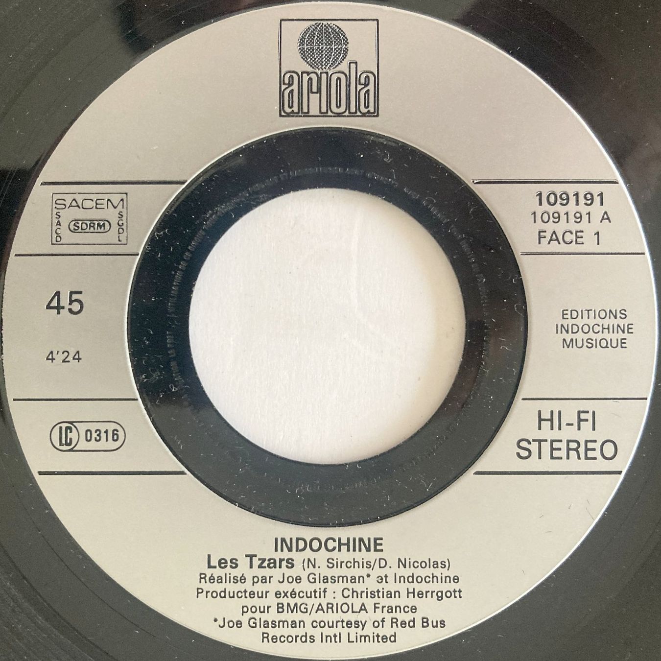 Vinyles: INDOCHINE - LES TZARS – D'occasion à Bottens par hotter-than-hell 2