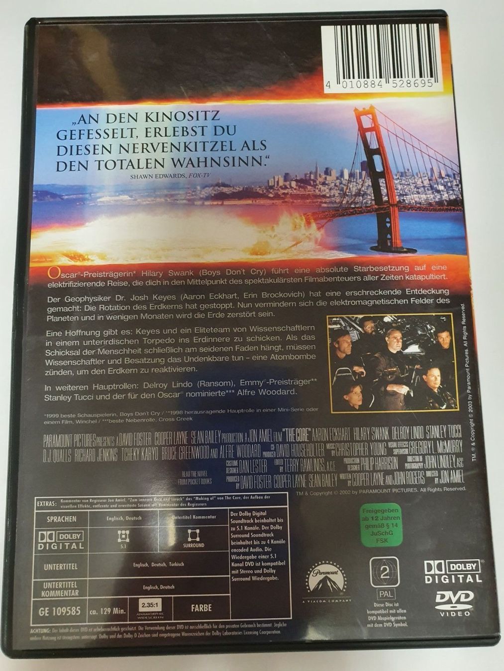 Tutti i DVDs: THE CORE - der innere Kern DVD – Usato da Oberdorf BL venduto da BaldenEagle 3