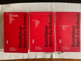 3 Bände Kunstführer durch die Schweiz.