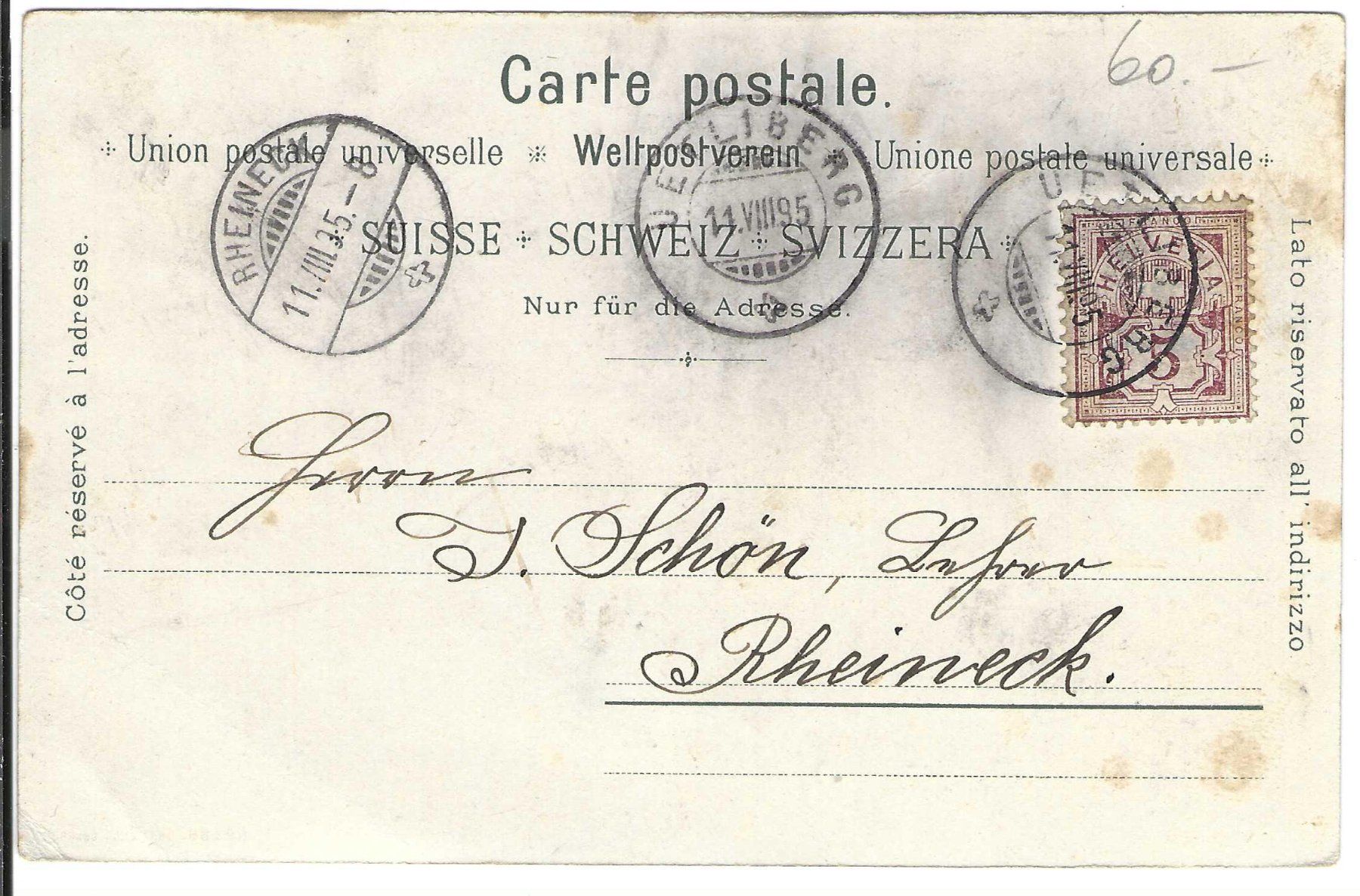 Cartoline postali: Souvenier de Uetliberg, Litho – Usato da Wildhaus venduto da Brunphil 1
