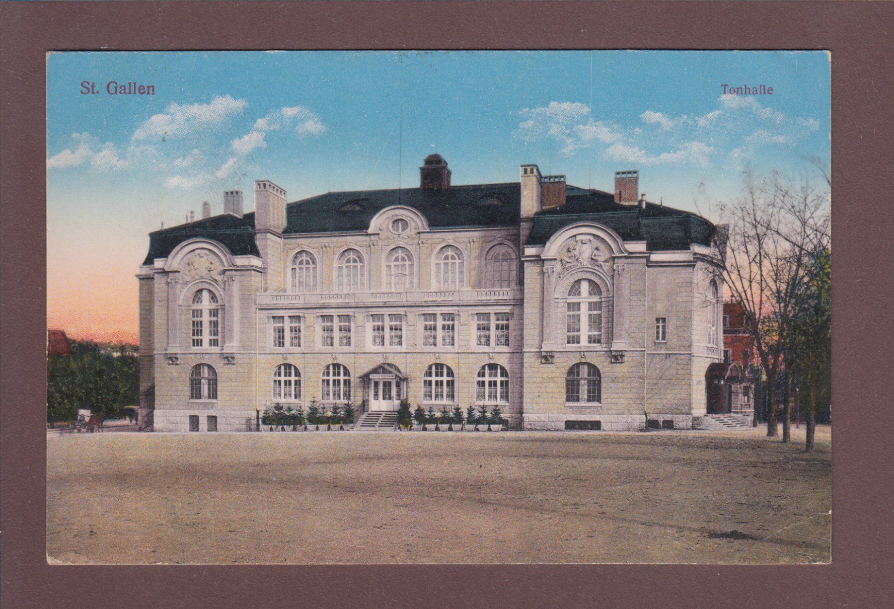 Cartoline postali: ST. GALLEN - Tonhalle - 1917 // Eckbug // – Usato da Pully venduto da nicecards