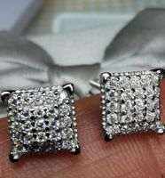 Boucles d'oreille argent diamants de moissanite de 0,9 ct