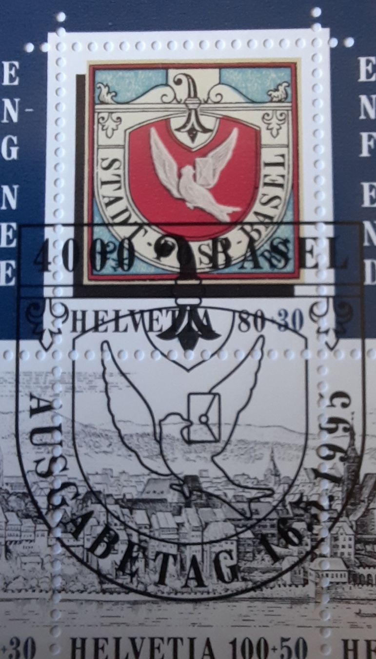 Alle Briefmarken: 8-30-6 Bloc Colombe de Bâle. FDC 16.5.95 – Gebraucht aus GENEVE von Pjeronimo 3