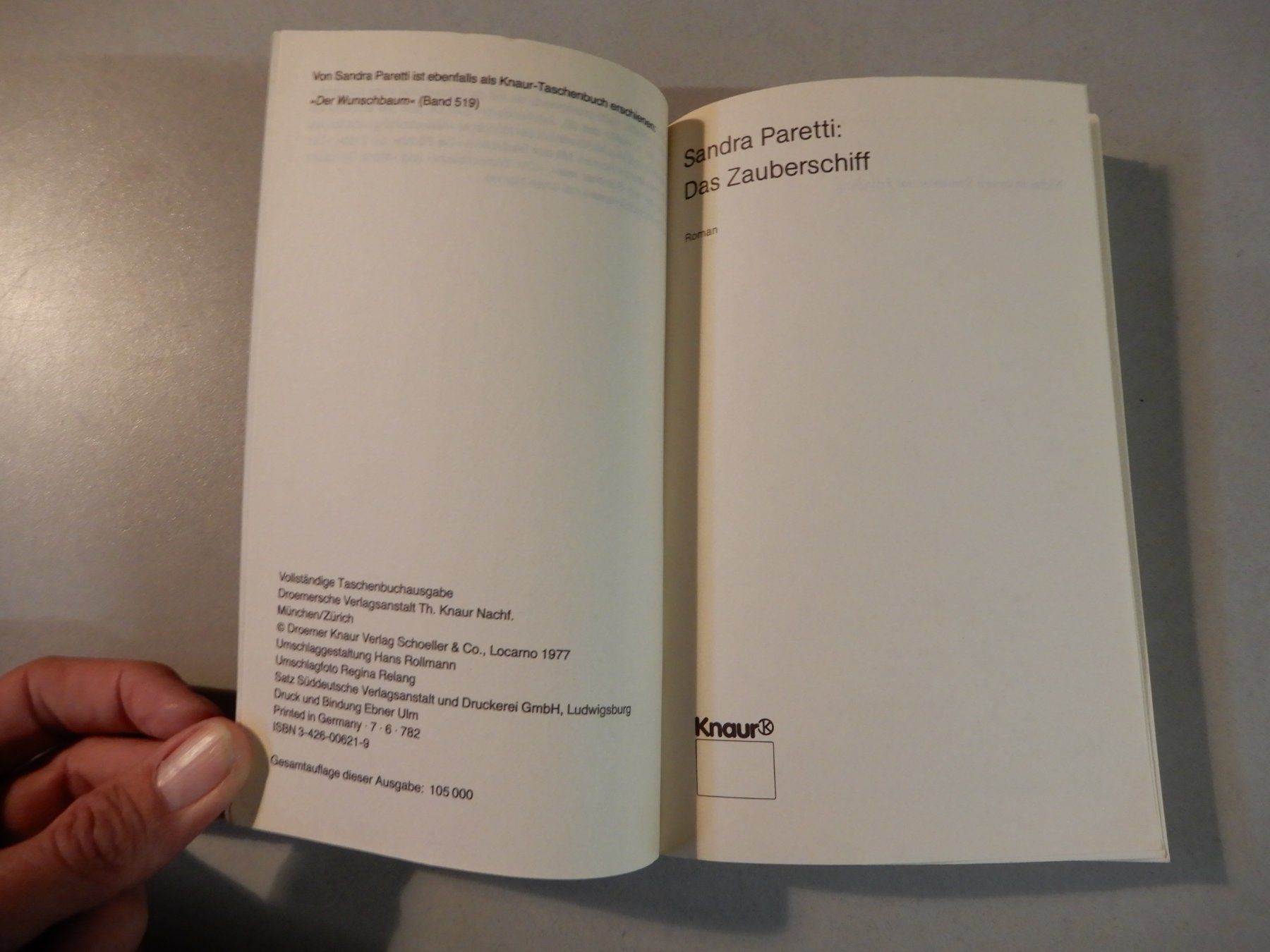 Libri: Sandra Paretti: Das Zauberschiff, Roman – Usato da Erstfeld venduto da Mario_boe0 2