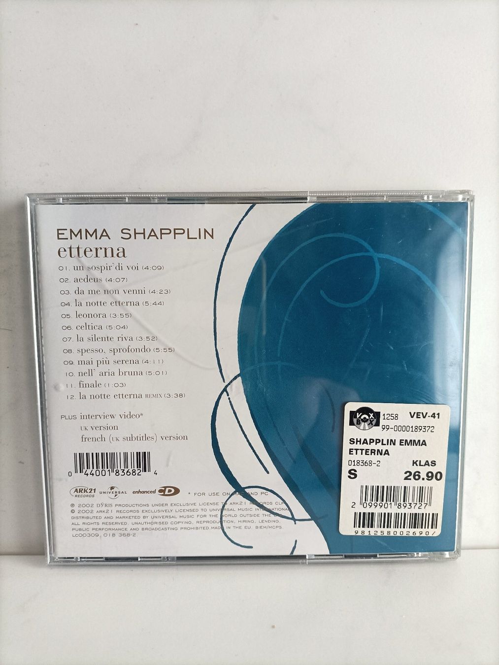 CDs: CD Emma Shapplin / Etterna 2002 – Gebraucht aus crans montana von AB3963 1