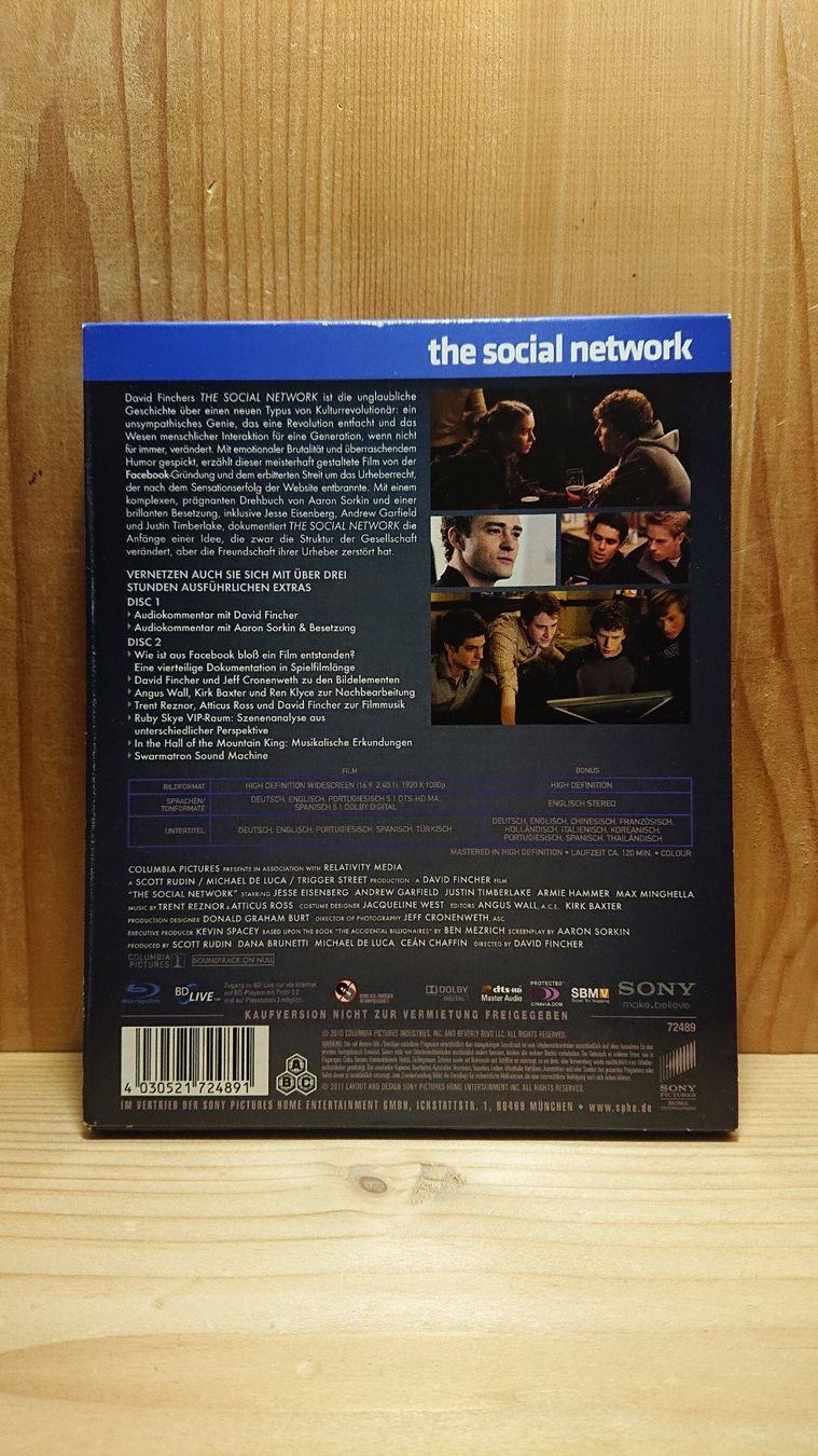 Tutti i DVDs: THE SOCIAL NETWORK Blu-Ray – Usato da Wilderswil venduto da Exebub 1