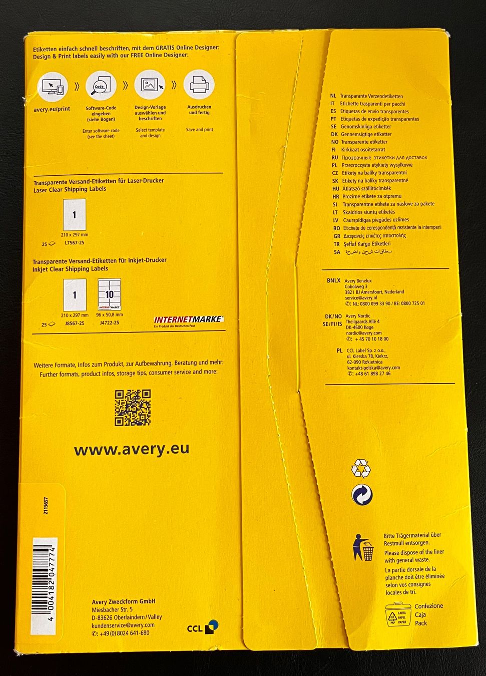 Avery Zweckform Sticker: Avery Zweckform Transparente Etiketten L7567 – Nuovo (secondo la descrizione) da Bauma venduto da TIMO2 1