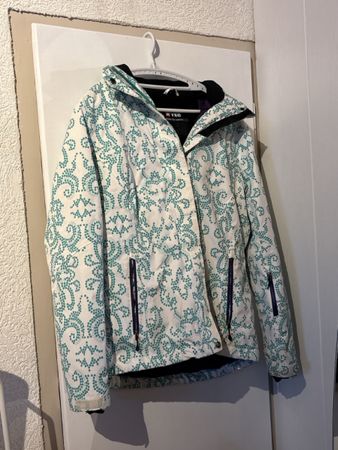 Veste de ski K-Tec femme motifs turquoise et blanc taille M