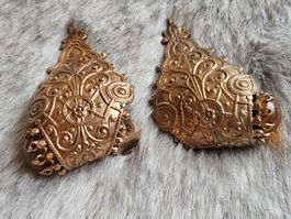 Vintage Metall Ohrclips mit Glas viktorianischer Style