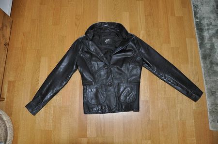 hochwertige Lederjacke / Lederblazer schwarz, Grösse M