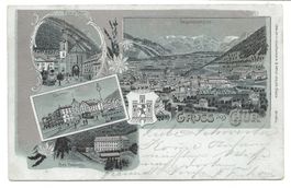 Gruss aus Chur (GR) Dom - Obertor - Bad Passugg - Litho 1900