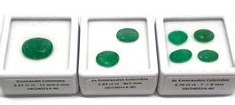 Lot 12.6 ct - 7x émeraudes Colombie - CERTIFICAT 2'170.- Fr
