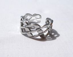Silberfarbener Ring, offenes Design, Gr. 55/56, 17.5mm - NEU