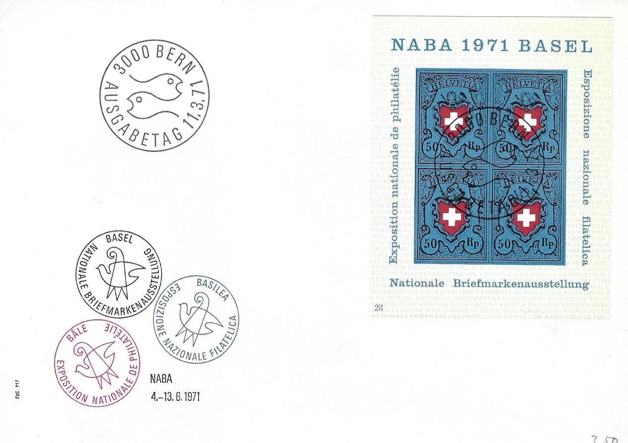 Buste & buste per spedizione: FDC-Brief NABA-Block 1971 Basel – Usato da Kloten venduto da Kloetip