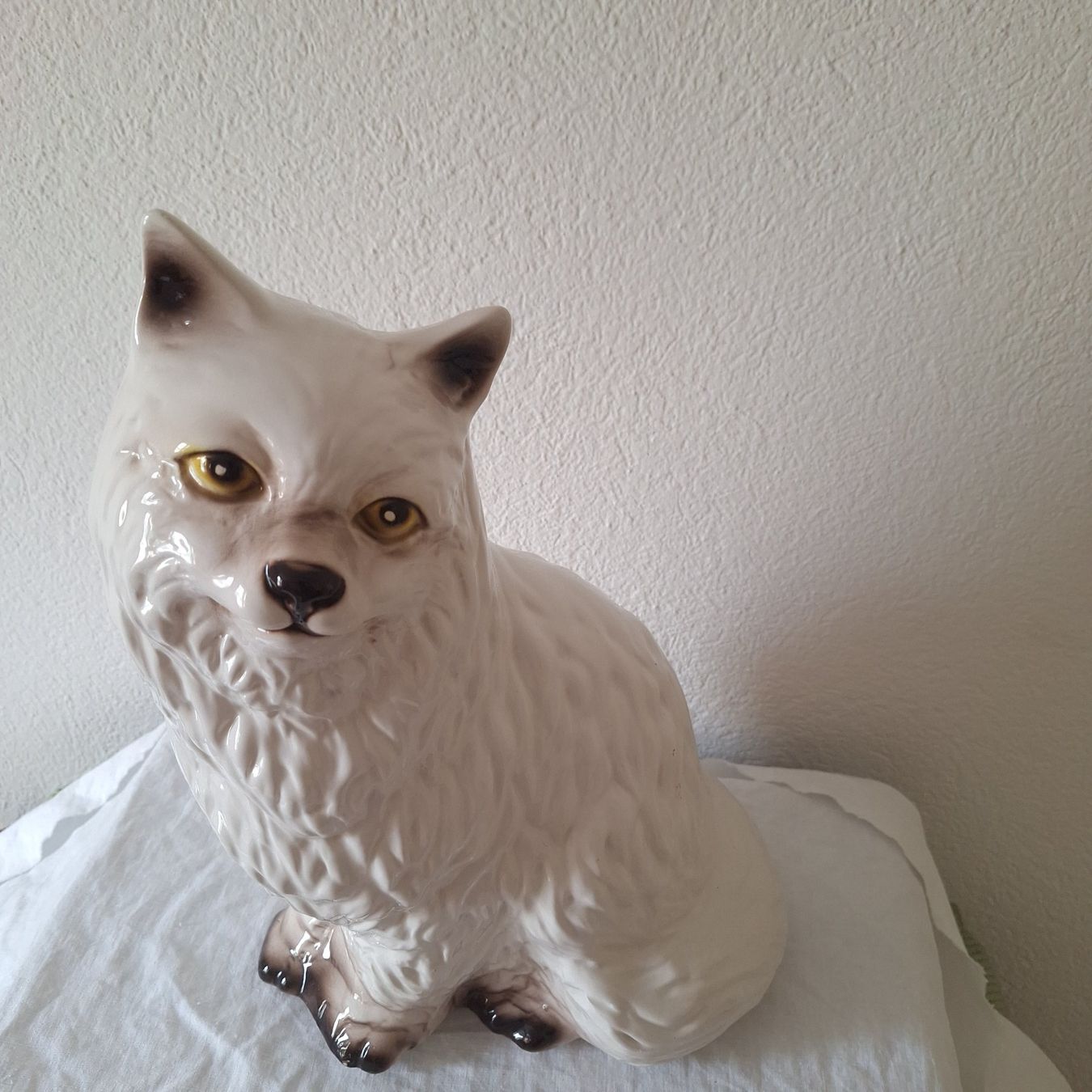 Skulpturen & Statuen: Vintage grosse Keramik Katze, weiss – Gebraucht aus Winterthur von Goldpipau 9