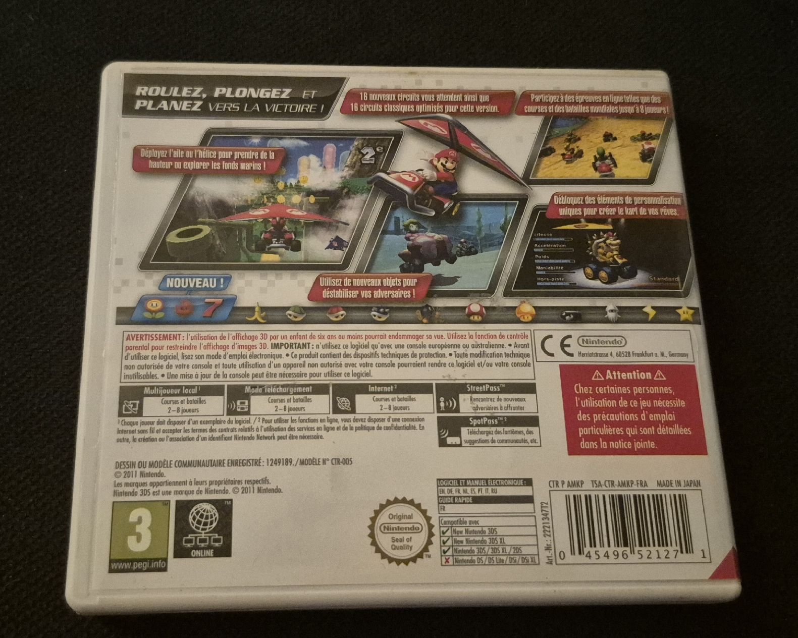 Nintendo Giochi: MARIO KART 7 3DS 2011 FRANÇAIS RETRO GAMING MULTILANGUAGES  – Usato da Grand-Lancy venduto da luc111 1