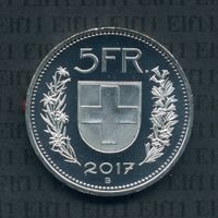 CHF___5.00 2017 stgl * nigelnagelneu! 5 Franken