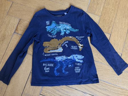 Langarmshirt C&A dunkelblau Motiv Pailletten Grösse 116