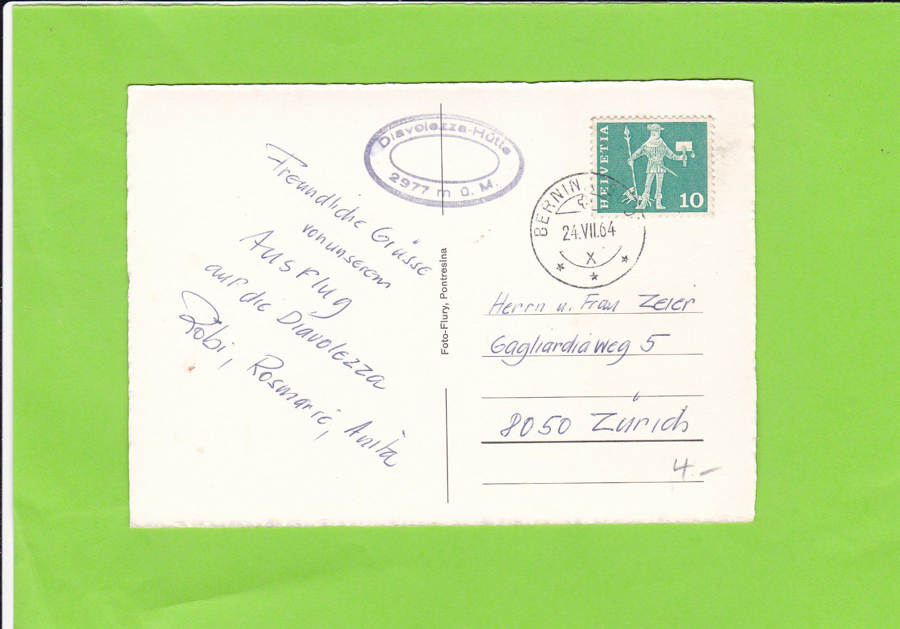 Cartoline postali: Diavolezzahütte – Usato da St. Peterzell venduto da neckertal 1