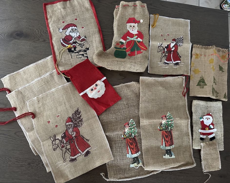 Set Weihnachts-Säcke, Jute-Säcke (Gebraucht) in Goldau für CHF 9 – mit ...