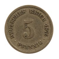 Deutschland Kaiserreich 5 Pfennig 1875 J