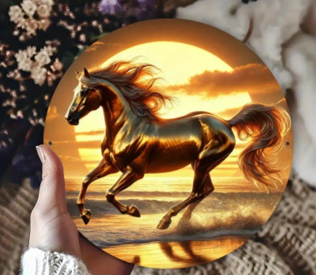 Insegne: Metallschild Pferd Rund 20cm Durchmesser – Nuovo e nell'imballaggio originale da Walenstadt venduto da emynmuil1 1