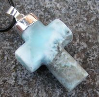 ♥ LARIMAR ANHÄNGER - KREUZ - SILBER / FÜR HERREN ♥