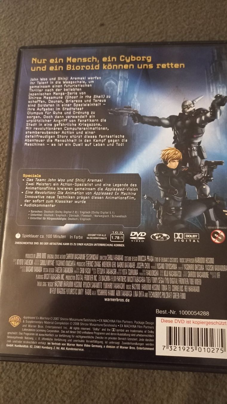 Tutti i DVDs: Appleseed Ex Machina DVD – Usato da Olten venduto da Donatello1984 1