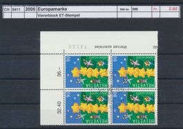 2000 "Europamarke", Viererblock, ET - Stempel