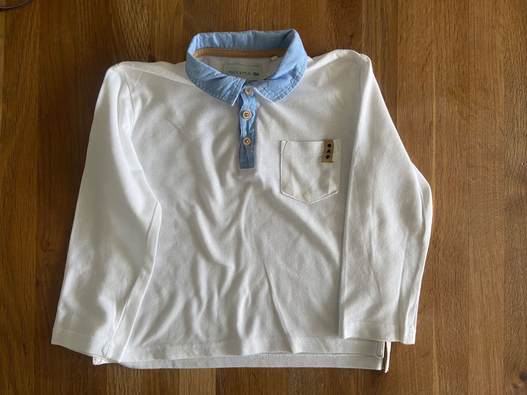 Camicie, T-shirt & Polo: Langarm-Poloshirt Max 98/104cm, Baumwolle, neuwertig, BRIEF – Usato da Bassersdorf venduto da och_928l