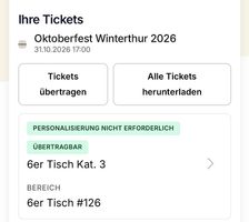 Oktoberfest Winterthur 6er Tisch