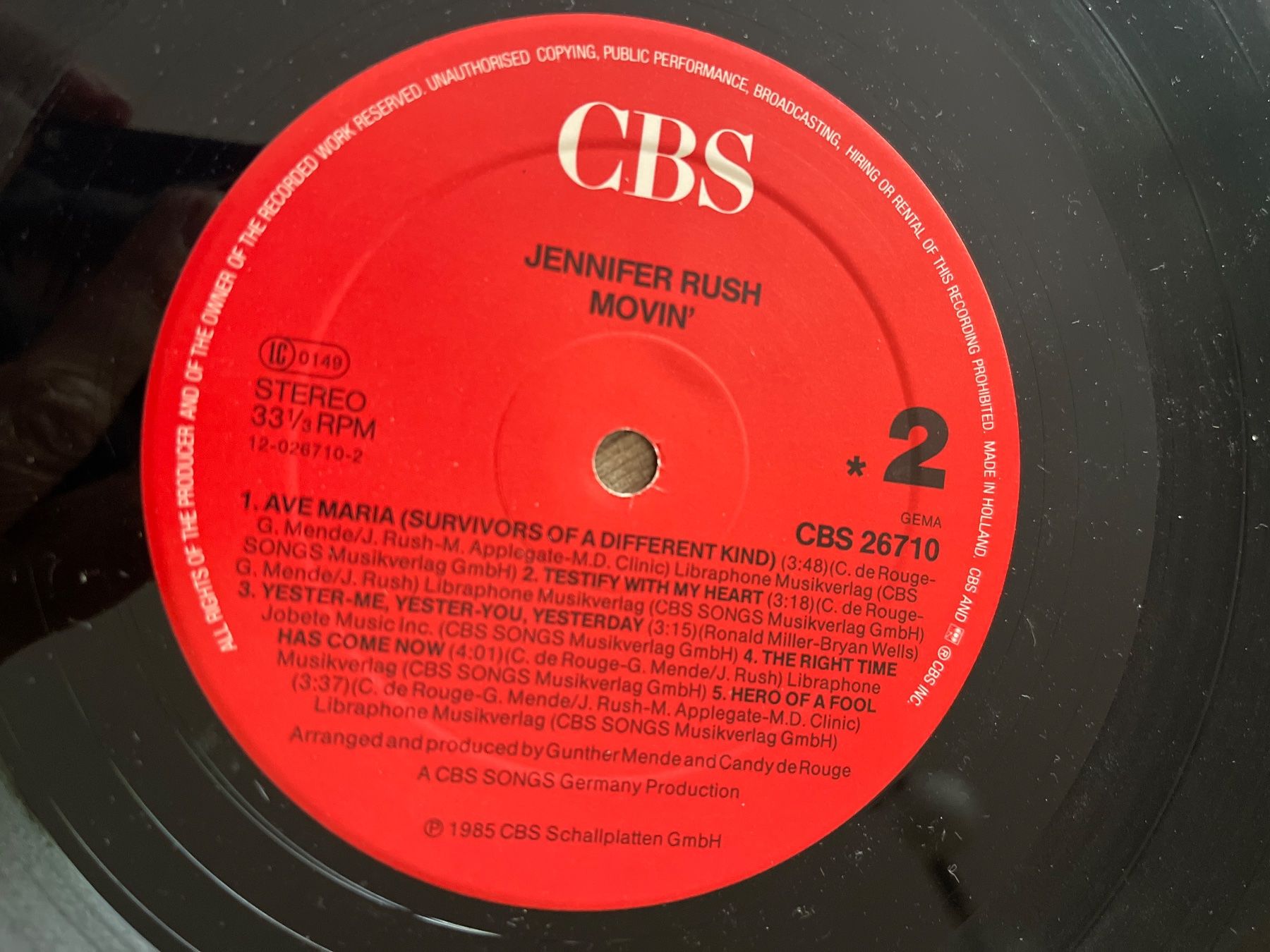 Dischi in vinile: A479/Jennifer Rush - Movin – Usato da Frutigen venduto da Philippe_jsp 2