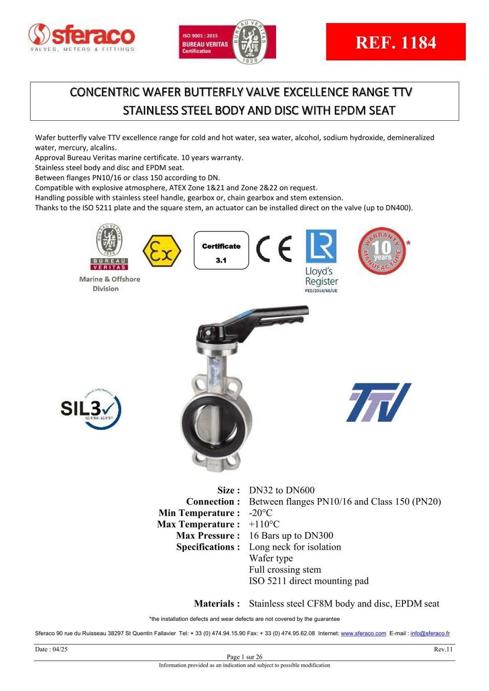 Altro per industria metallurgica: Absperrklappe EPDM DN 125 – Nuovo e nell'imballaggio originale da Amriswil venduto da SwissFittings 1