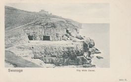 old UK Postcard SWANAGE - TILLY WHIM CAVES peacock series