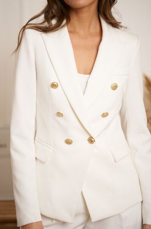 Zweireihiger Blazer mit goldenen Knöpfen