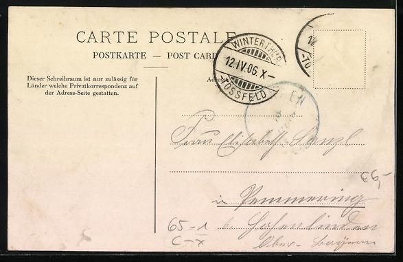 Cartes postales: AK Winterthur, Partie am Bahnhof, 1906 – D'occasion à Berlin par bartko-reher 1