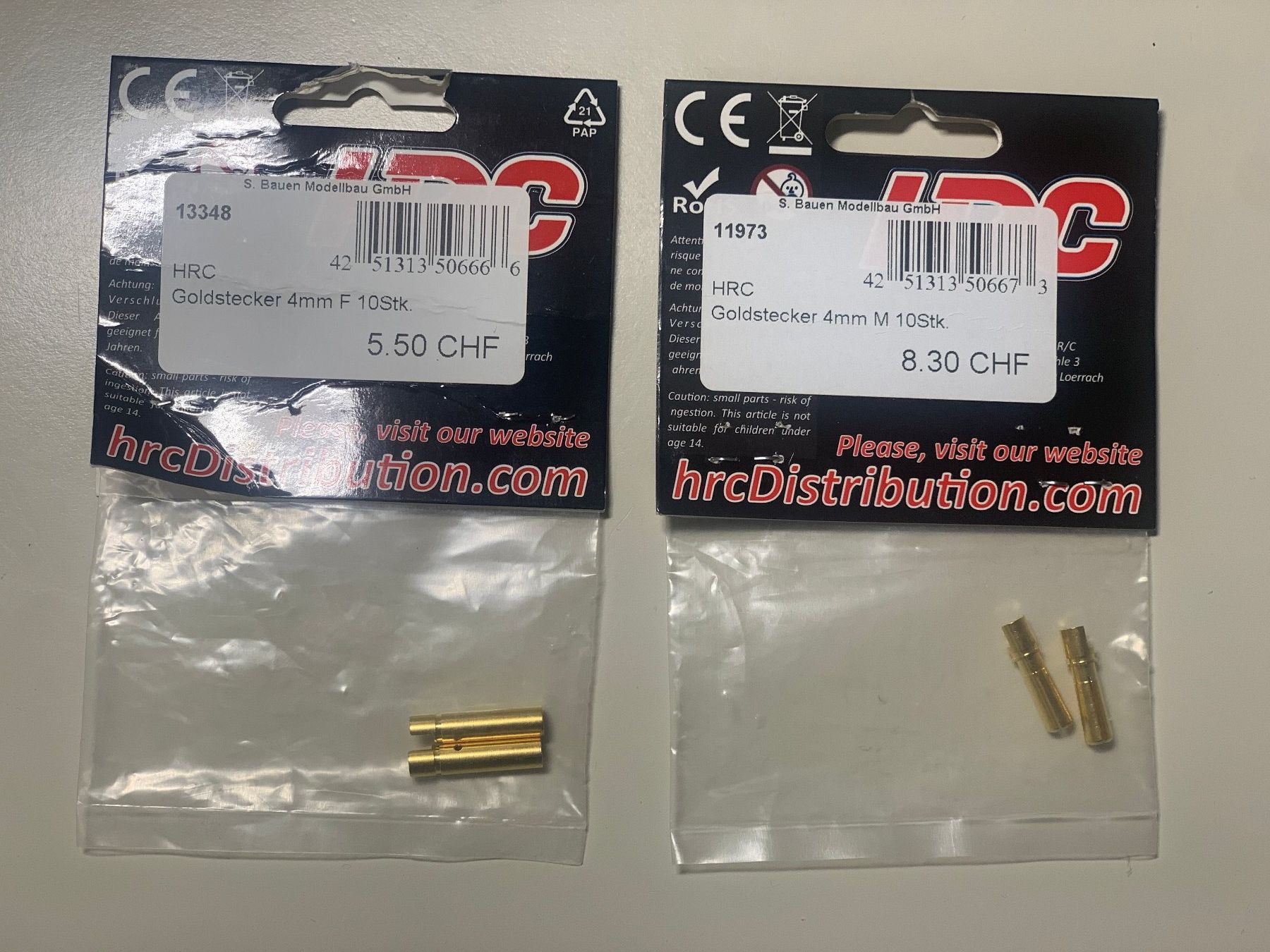 Modellismo RC: Goldstecker-Kupplung 4mm – Nuovo e nell'imballaggio originale da Dornach venduto da Hofleur 1