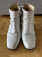 Bottines argentées 38,5 cuir italien