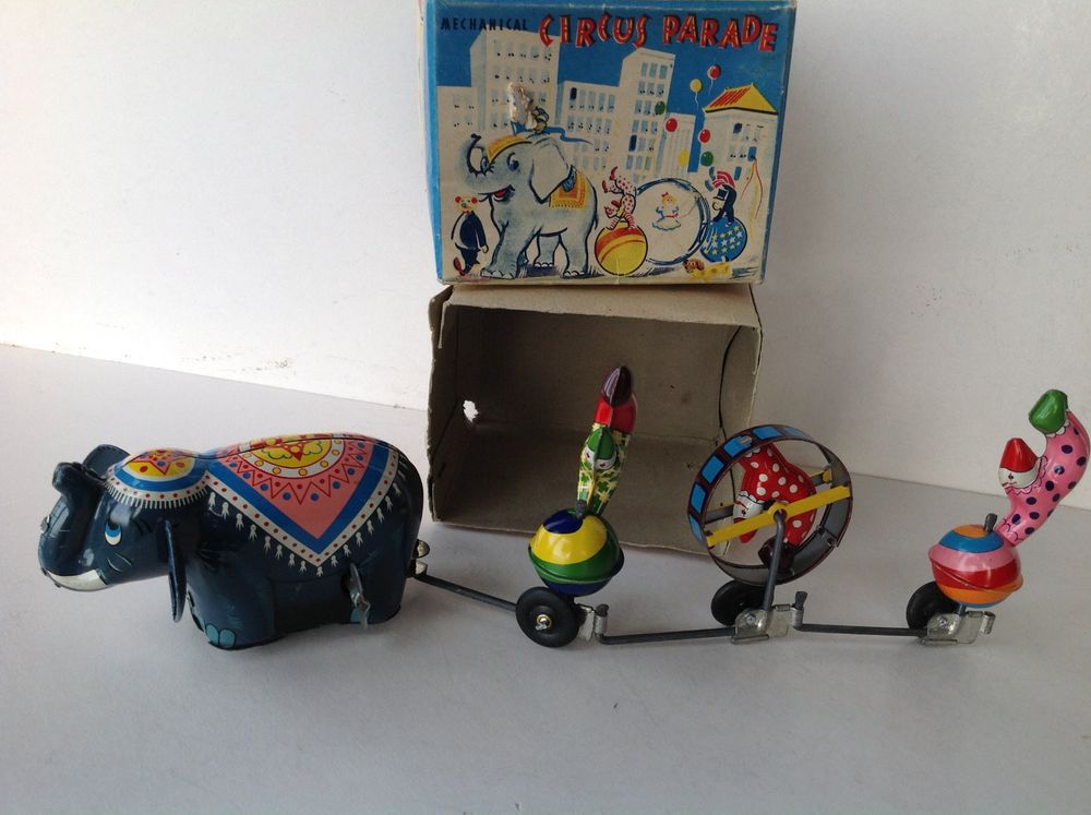 Ancien jouet mécanique automate enfant bulles tôle MARUSAN Japan 1950