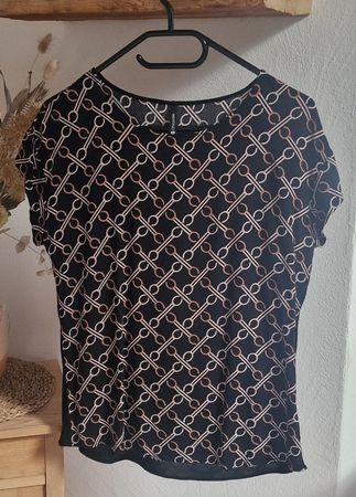 Schickes Damen-Shirt Gr. M, schwarz-beige, NEU!